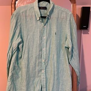 Men’s Ralph Lauren Lenin button down. Size large. Green